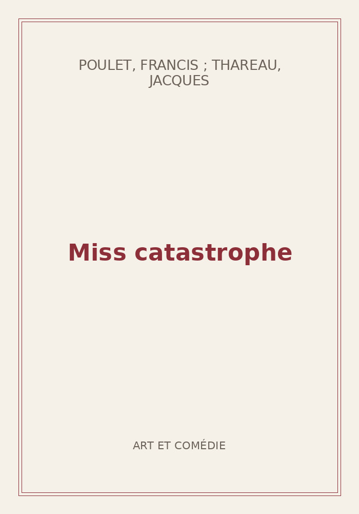 Couverture de « Miss catastrophe »