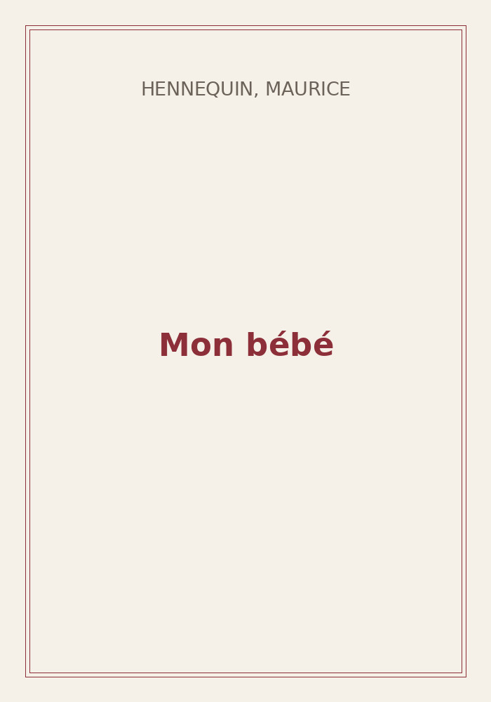 Couverture de « Mon bébé »