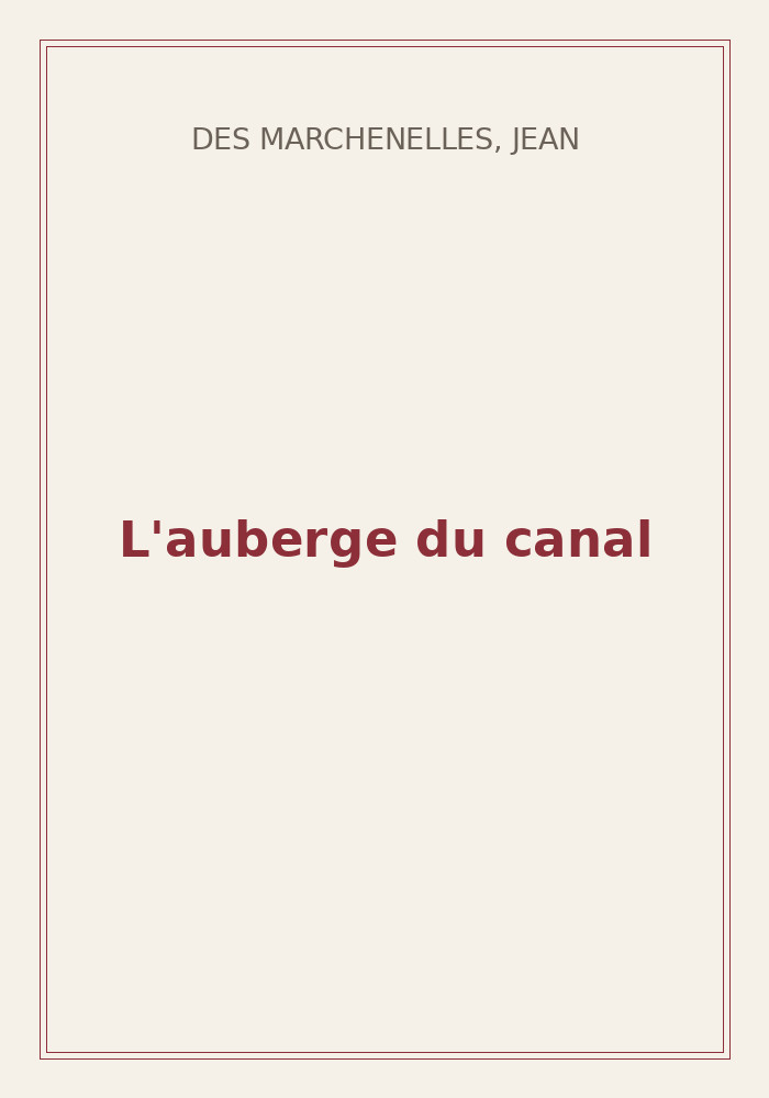 Couverture de « L'auberge du canal »