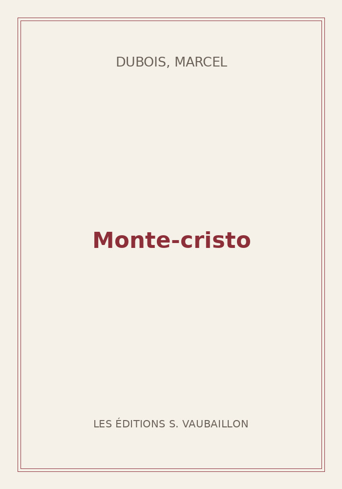 Couverture de « Monte-cristo »