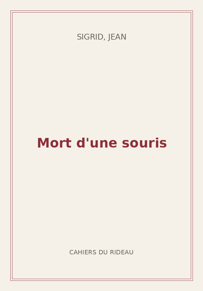 Couverture de « Mort d'une souris »