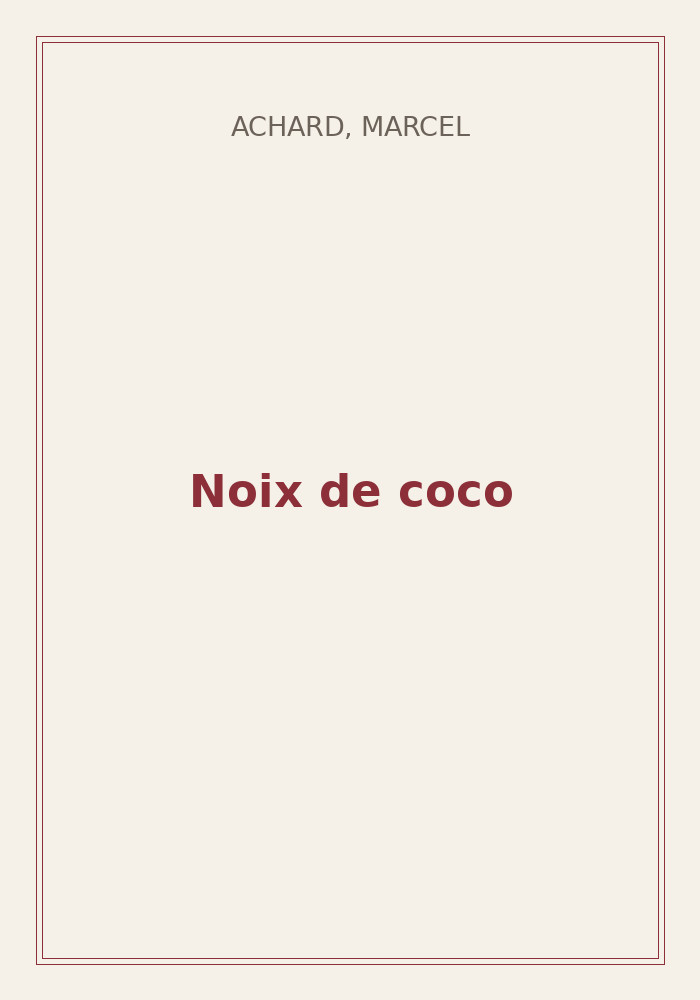 Couverture de « Noix de coco »