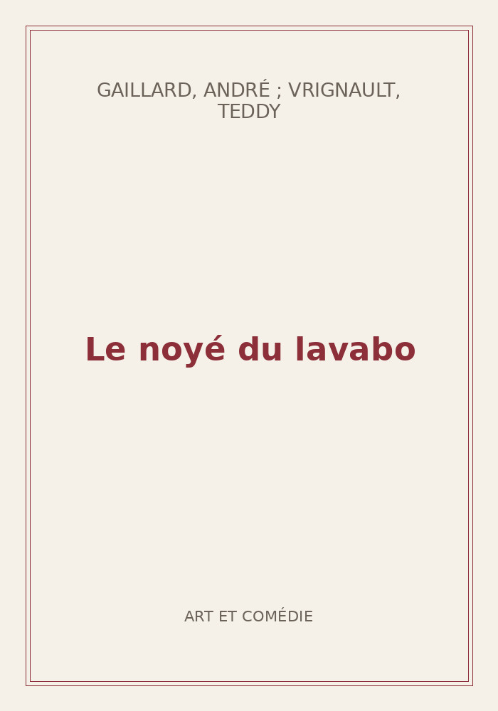 Couverture de « Le noyé du lavabo »