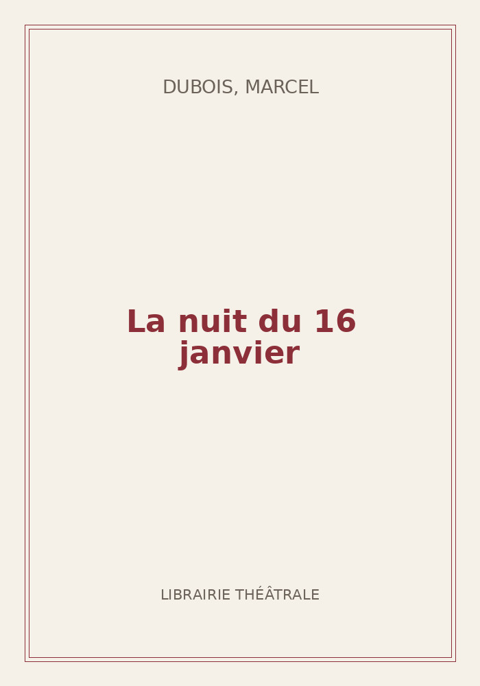 Couverture de « La nuit du 16 janvier »
