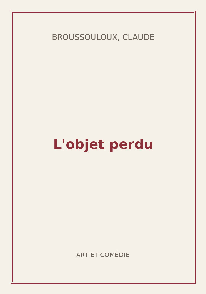 Couverture de « L'objet perdu »