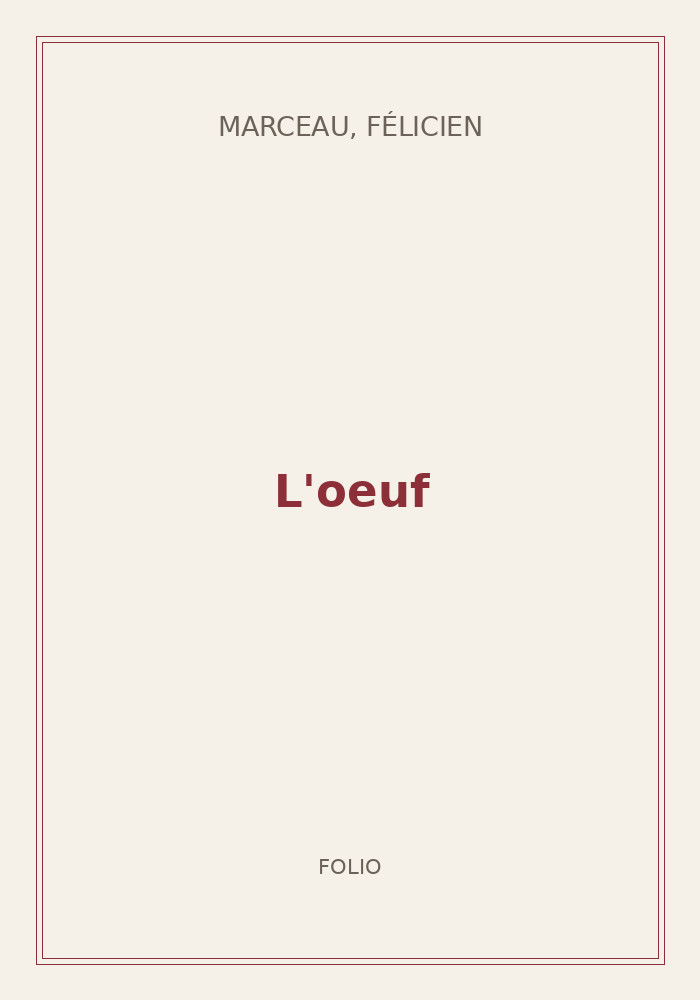 Couverture de « L'oeuf »