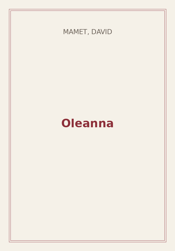 Couverture de « Oleanna »