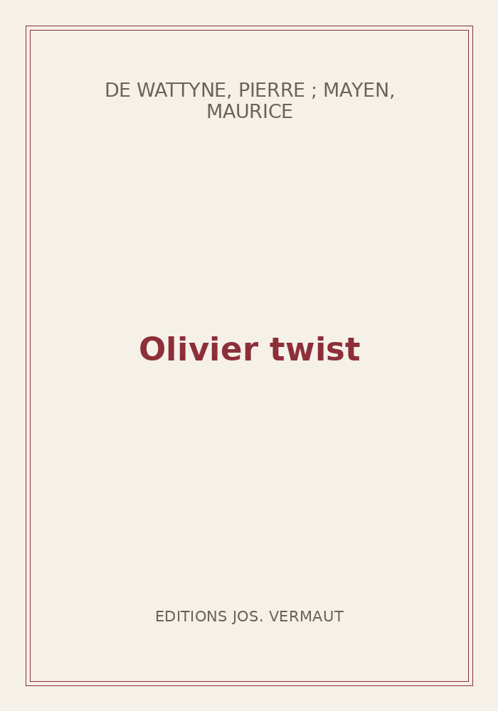Couverture de « Olivier twist »