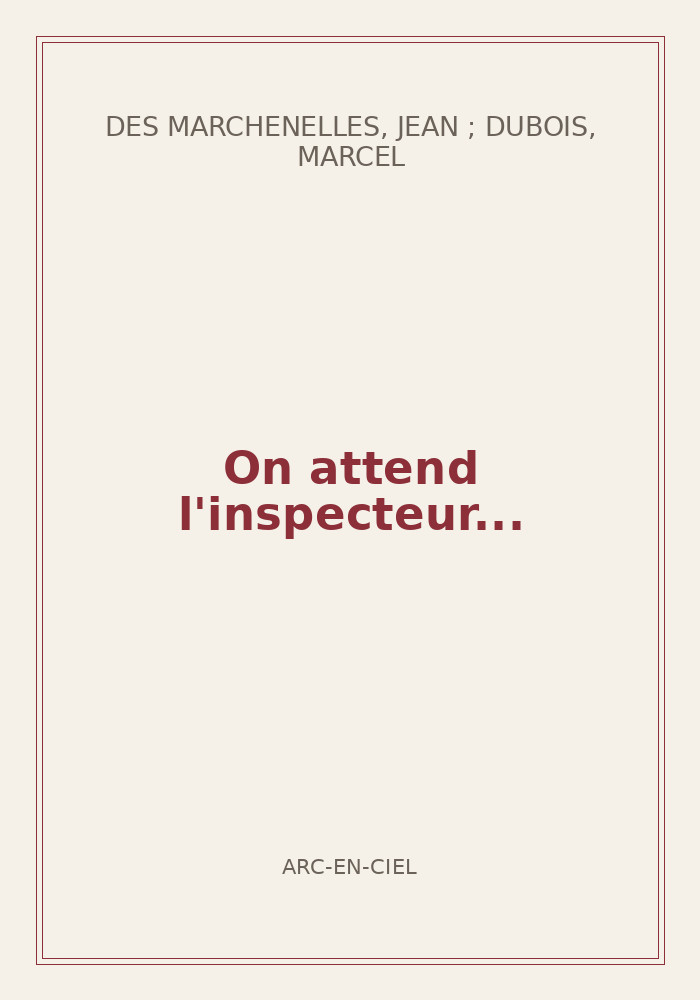 Couverture de « On attend l'inspecteur... »