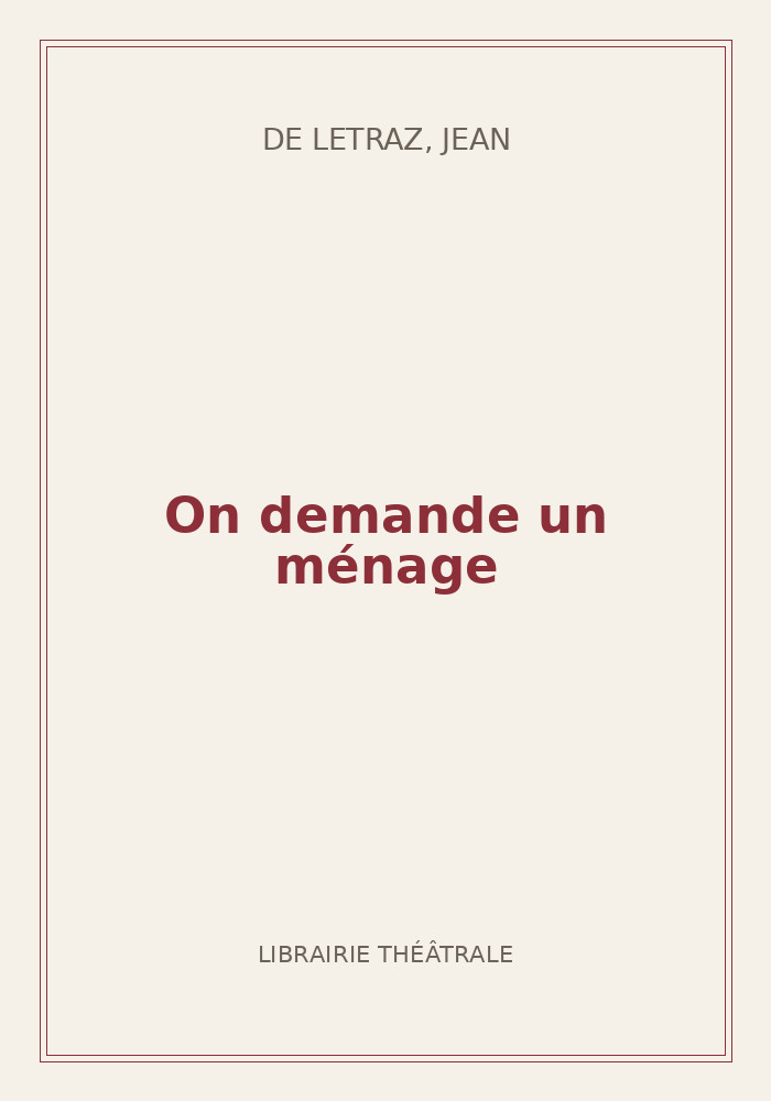 Couverture de « On demande un ménage »
