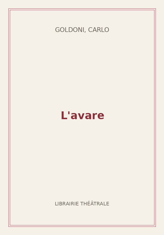 Couverture de « L'avare »