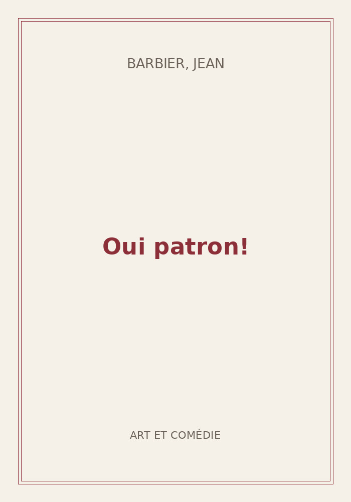Couverture de « Oui patron! »