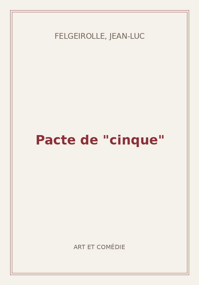 Couverture de « Pacte de "cinque" »
