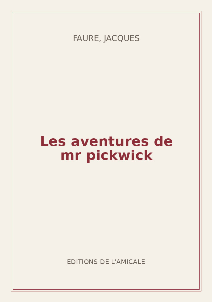 Couverture de « Les aventures de mr pickwick »