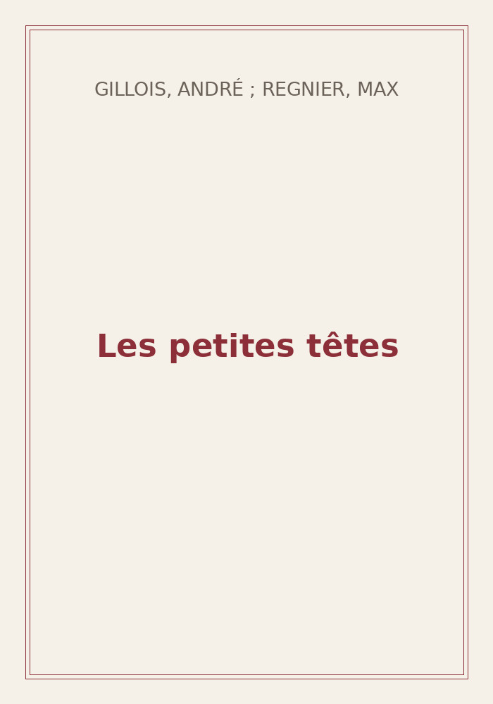 Couverture de « Les petites têtes »