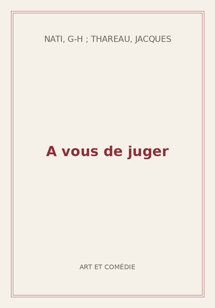 Couverture de « A vous de juger »