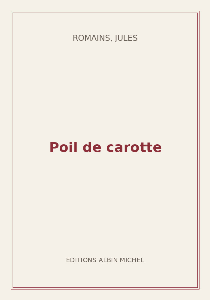 Couverture de « Poil de carotte »