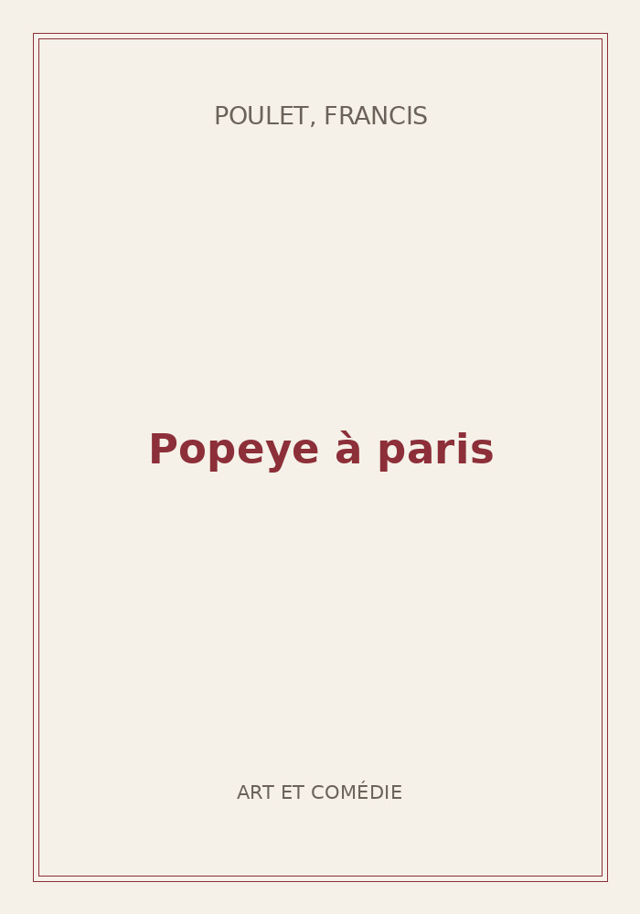 Couverture de « Popeye à paris »