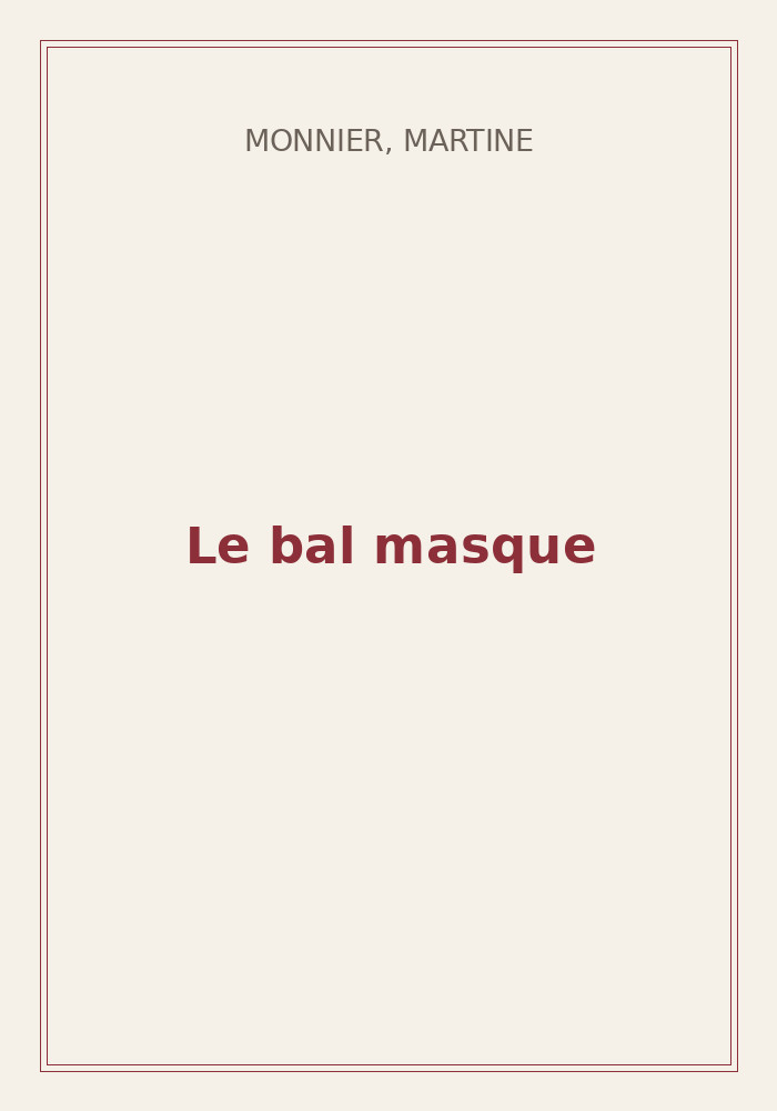 Couverture de « Le bal masque »