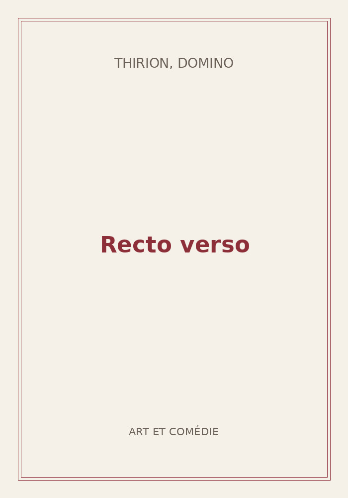 Couverture de « Recto verso »