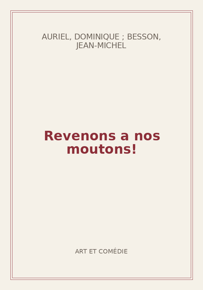 Couverture de « Revenons a nos moutons! »