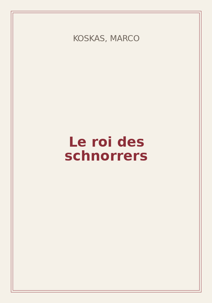 Couverture de « Le roi des schnorrers »