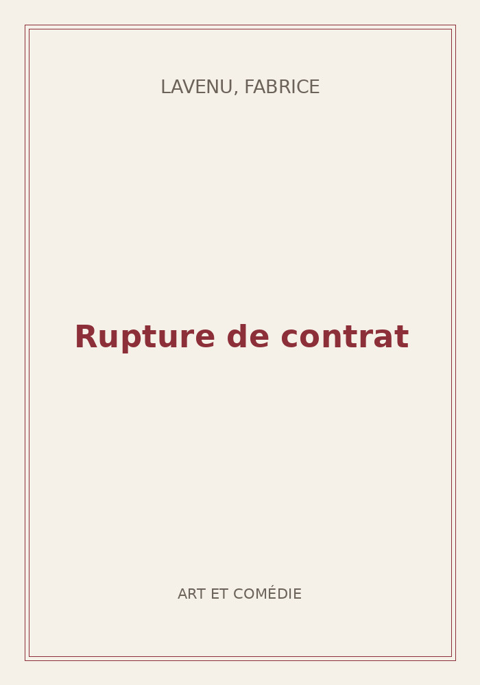 Couverture de « Rupture de contrat »