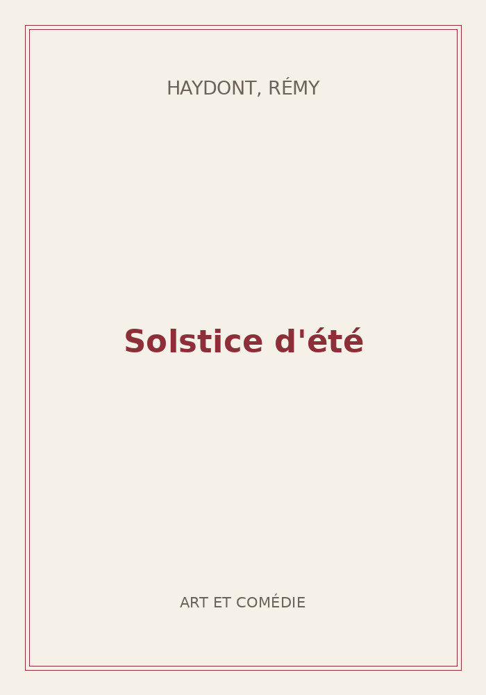 Couverture de « Solstice d'été »
