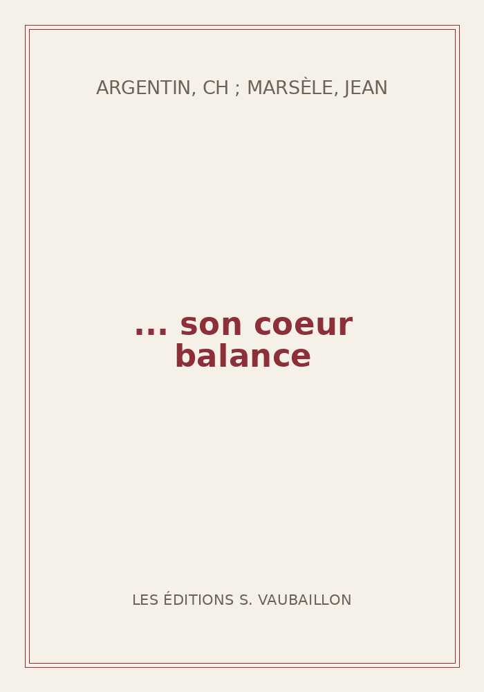 Couverture de « ... son coeur balance »