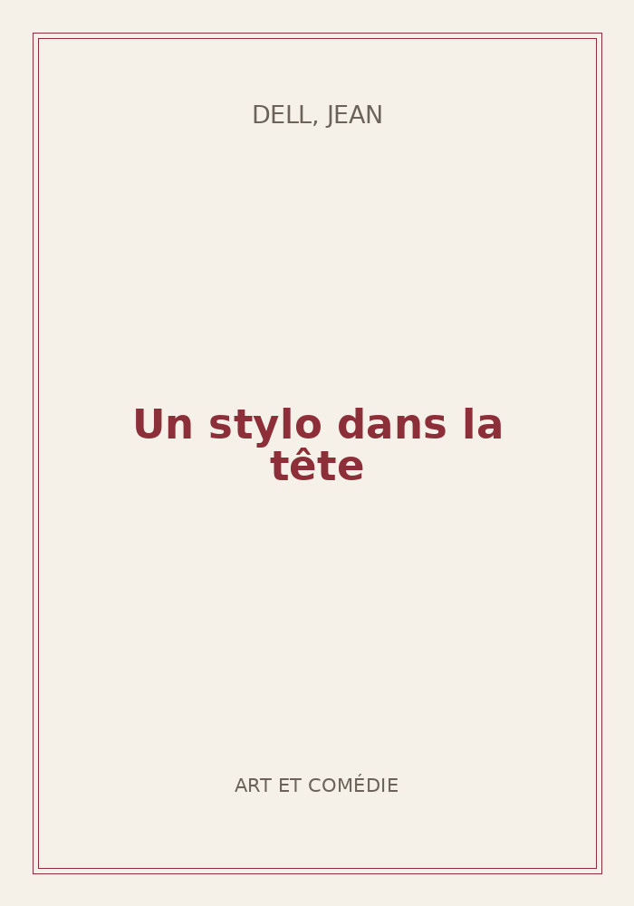 Couverture de « Un stylo dans la tête »