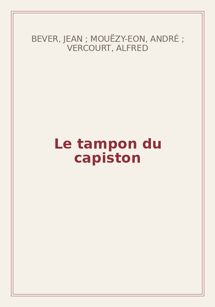 Couverture de « Le tampon du capiston »