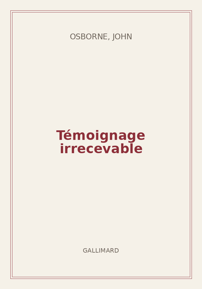 Couverture de « Témoignage irrecevable »