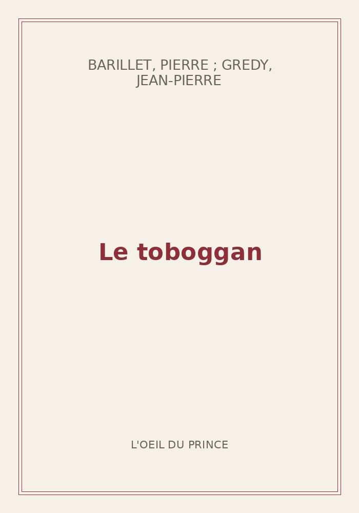 Couverture de « Le toboggan »