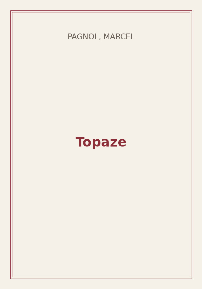 Couverture de « Topaze »
