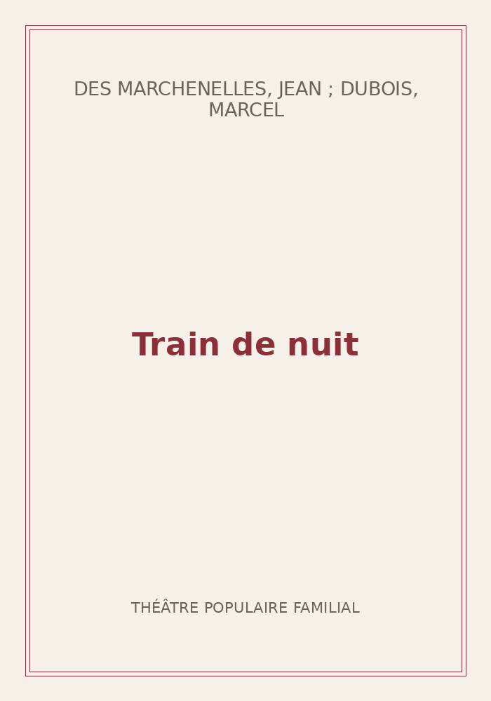 Couverture de « Train de nuit »