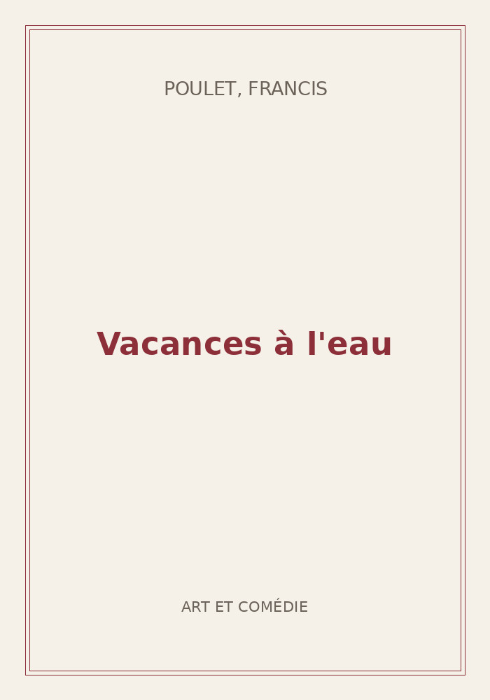 Couverture de « Vacances à l'eau »