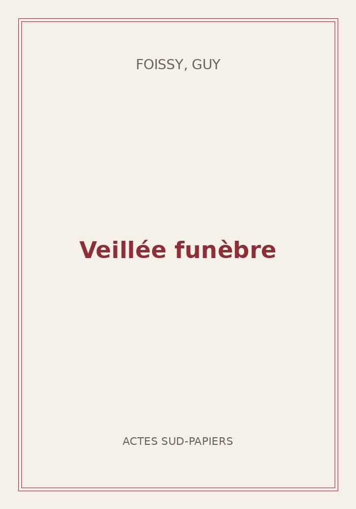 Couverture de « Veillée funèbre »