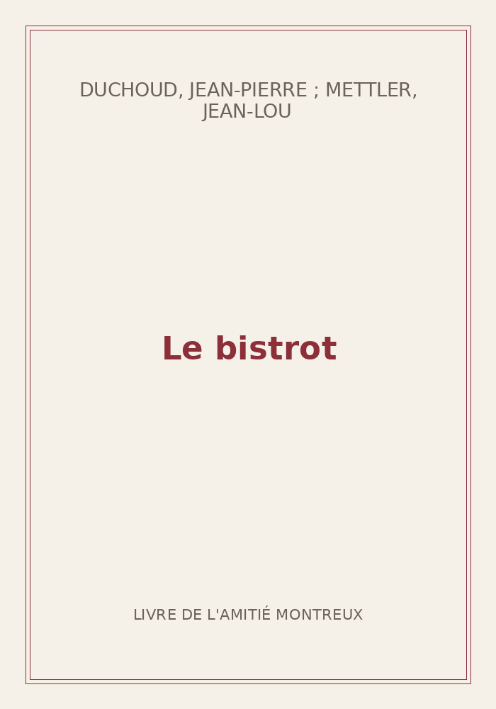 Couverture de « Le bistrot »