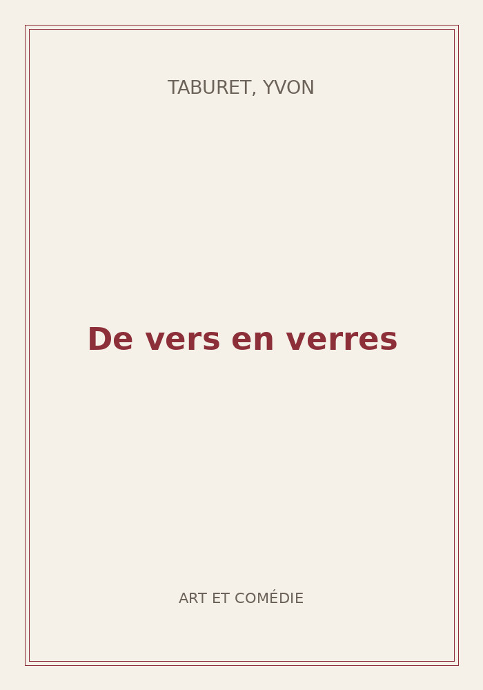 Couverture de « De vers en verres »