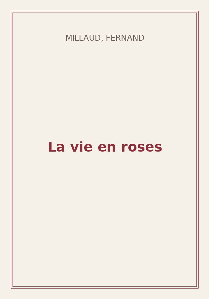 Couverture de « La vie en roses »